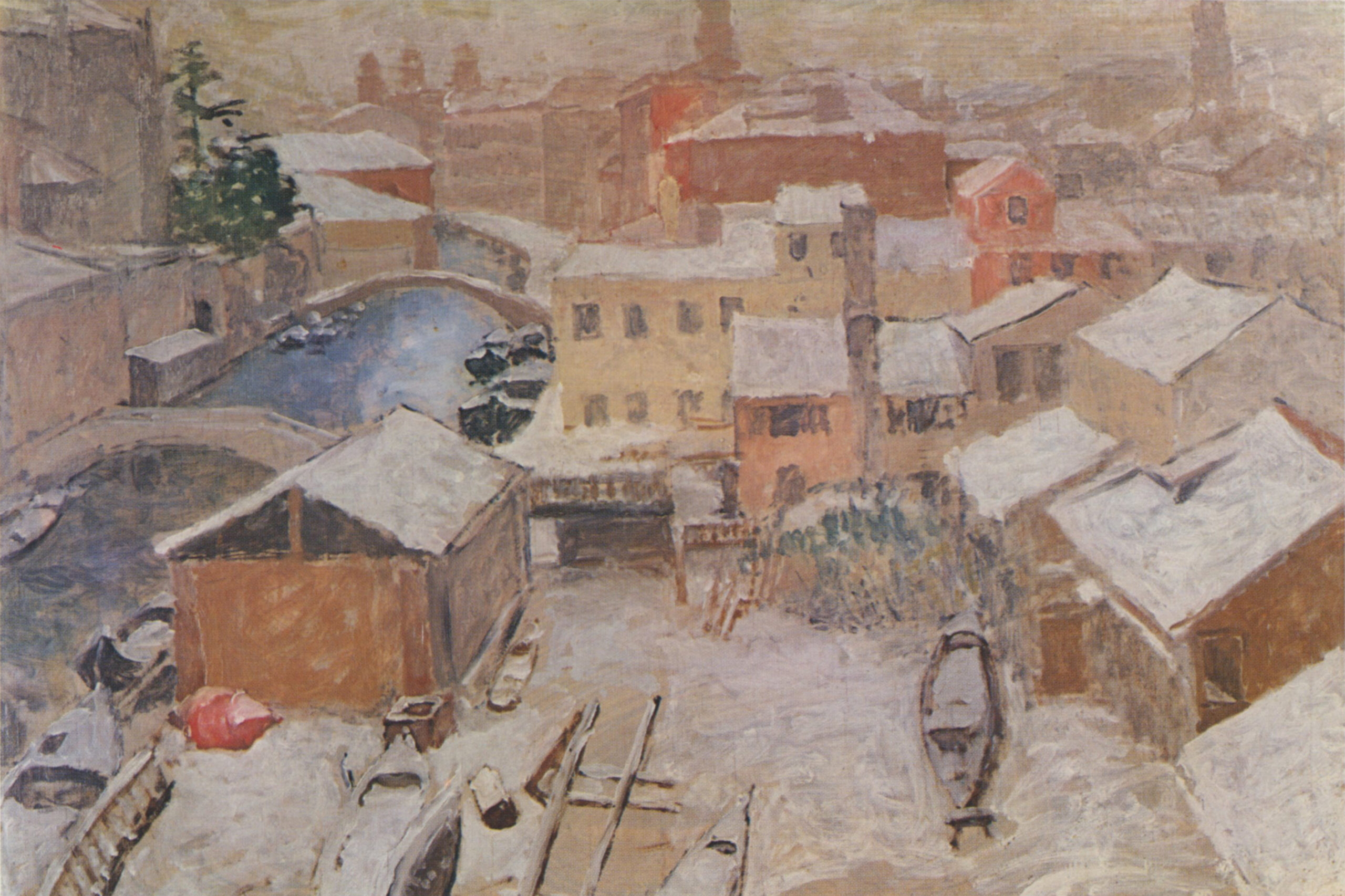 Pio Semeghini Neve a Venezia, 1921 olio su compensato 60 x 90 cm