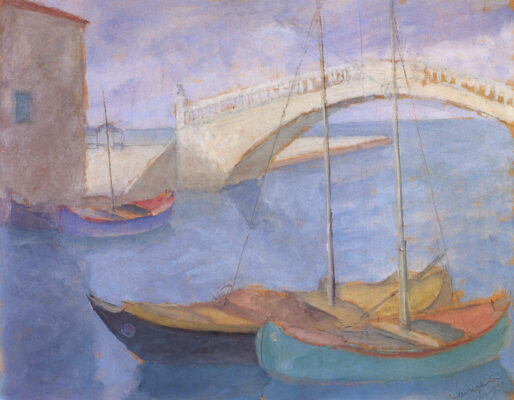 Pio Semeghini Il ponte di Chioggia, 1939 olio su compensato 64 x 74 cm