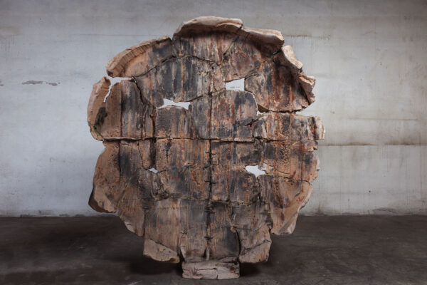 Giuseppe Spagnulo - Fine d’Io, 2013 terracotta ingobbiata, ossido di ferro e ossido di rame, ferro 186 x 177 x 26 cm