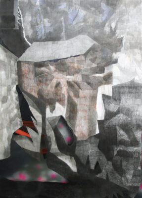 Alessandro Roma - Posso ancora decidere di tornare indietro, 2009 mixed media on paper collage 140 x 100 cm