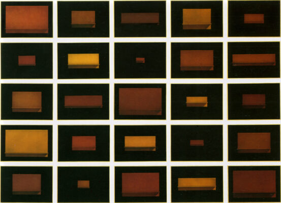 Marco Tirelli - Senza titolo, 1998 polittico, 25 elementi  tempera su tavola  197 x 272 cm
