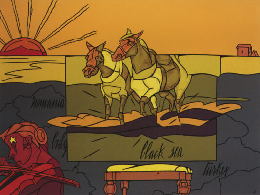 Valerio Adami ll guado, 1996 acrilico su tela 182 x 242 cm