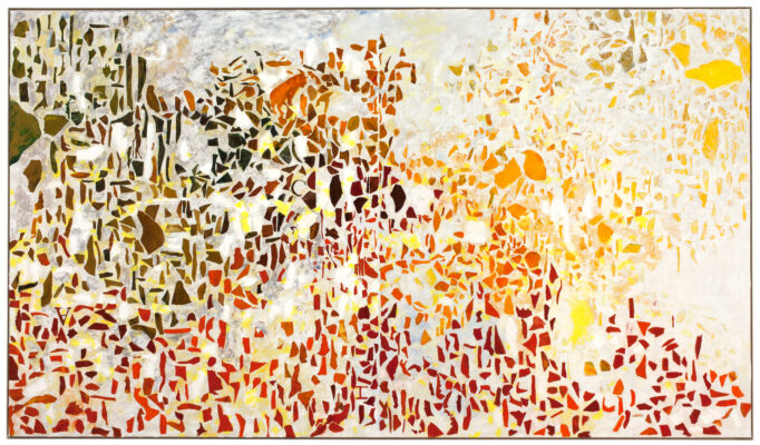 Giuseppe Gallo - Il libro del filosofo e la luce, 2017 olio, acquarello, tempera e affresco su tavola 92 x 159 cm