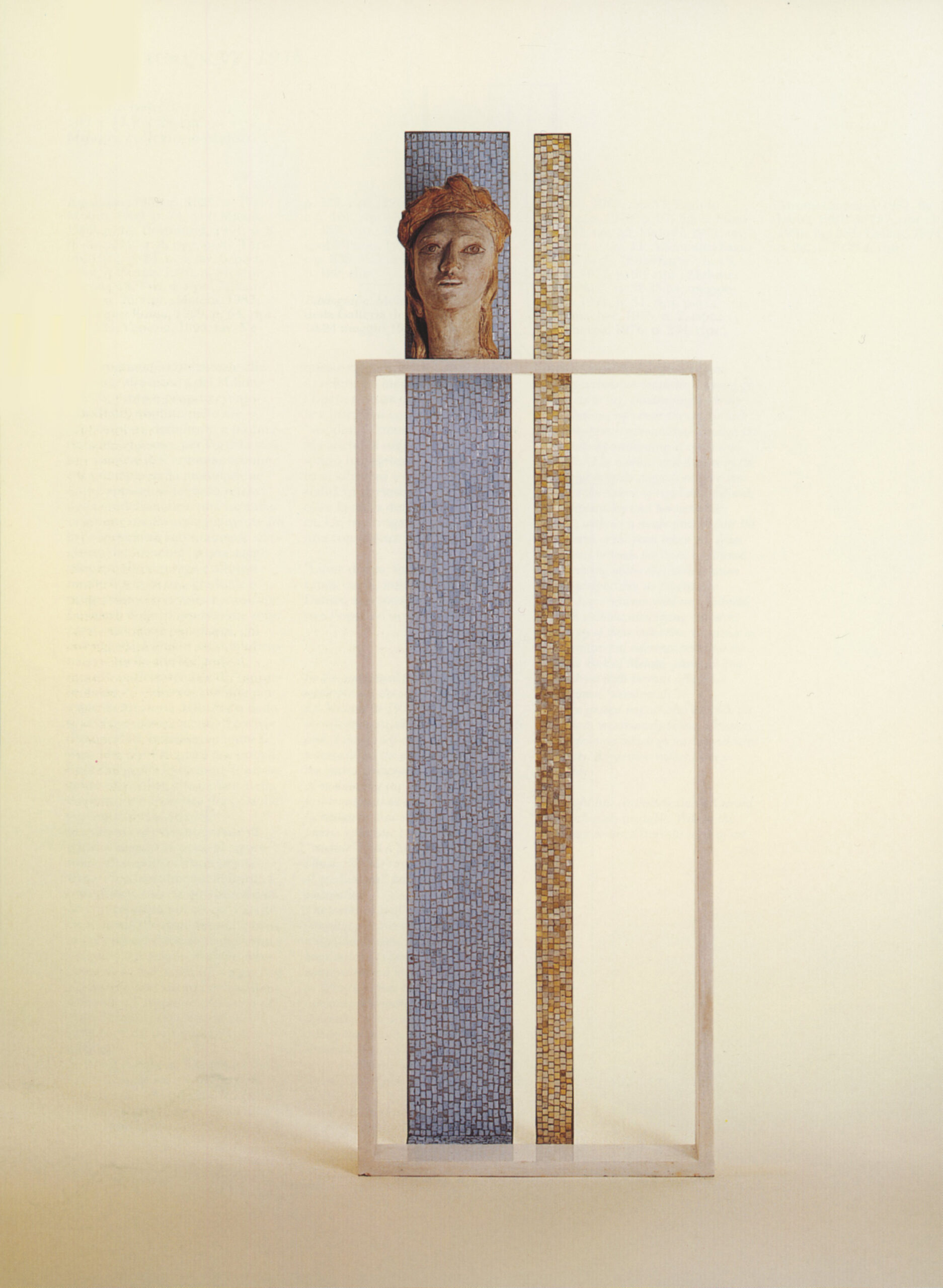 Fausto Melotti Scultura, 1934 marmo statuario, gesso, ottone, pasta vitrea 182,7 x 61,3 x 21,6 cm