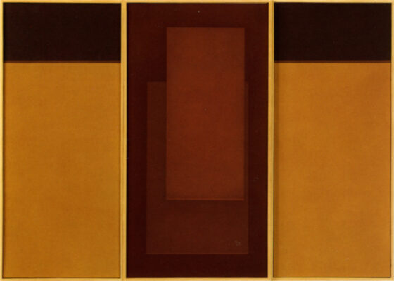 Marco Tirelli - Senza titolo, 1998 triptych tempera on wood panel 107,5 x 151 cm each