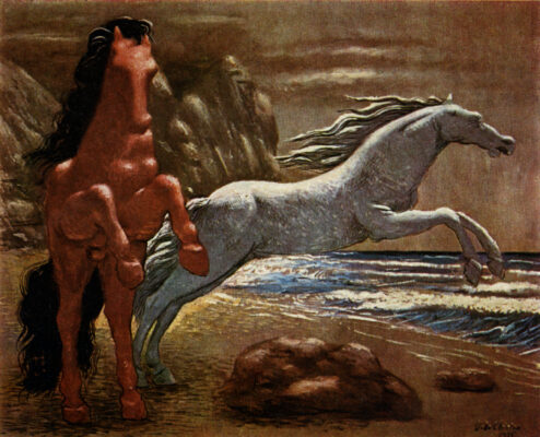 Giorgio de Chirico Cavalli Attici o Cavalli al mare, 1926 olio su tela 100 x 81 cm