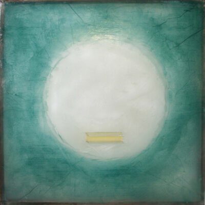 Gregorio Botta - Senza titolo, 2001 cera, carta e pigmento su vetro, ferro 51 x 51 cm