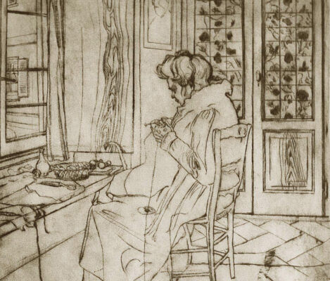 Boccioni, La madre con l'uncinetto, 1907