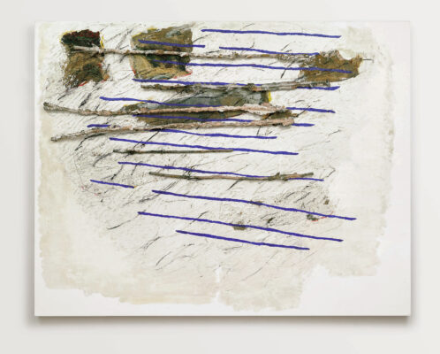 Marco Gastini - Soffio, 2008 mixed media and bronze on canvas 170 x 220 x 13 cm