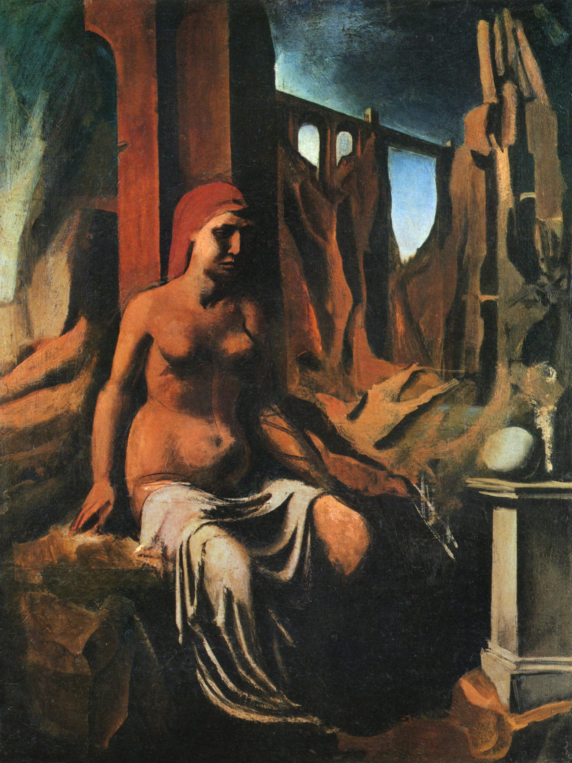 Mario Sironi La malinconia, 1925 c. olio su carta, 80,5 x 60,5 cm Civica Galleria d'Arte Moderna, Milano