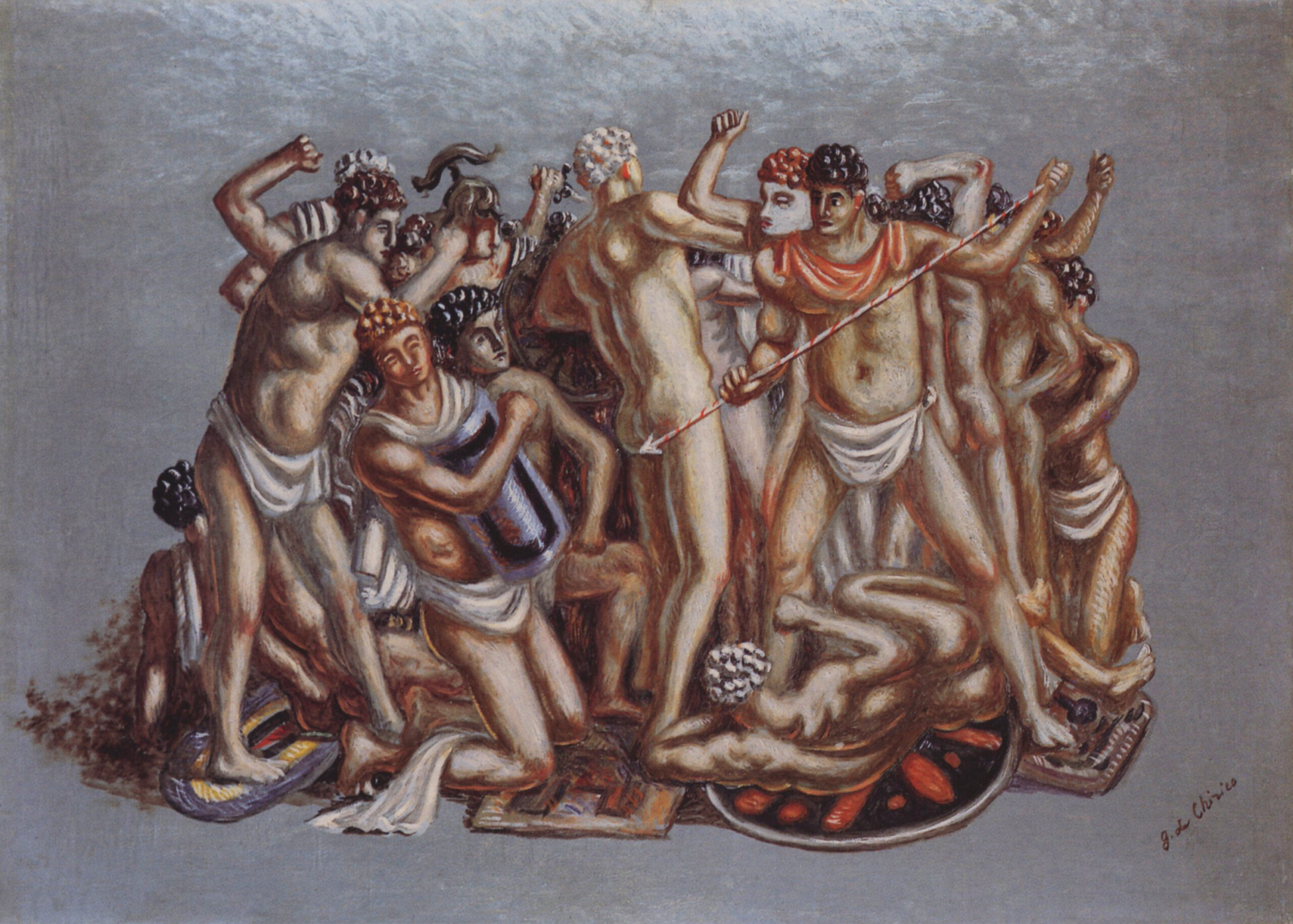 Giorgio de Chirico Combattimento di gladiatori, 1932-1934 olio su tela 64,2 x 90 cm Roma, Camera dei Deputati