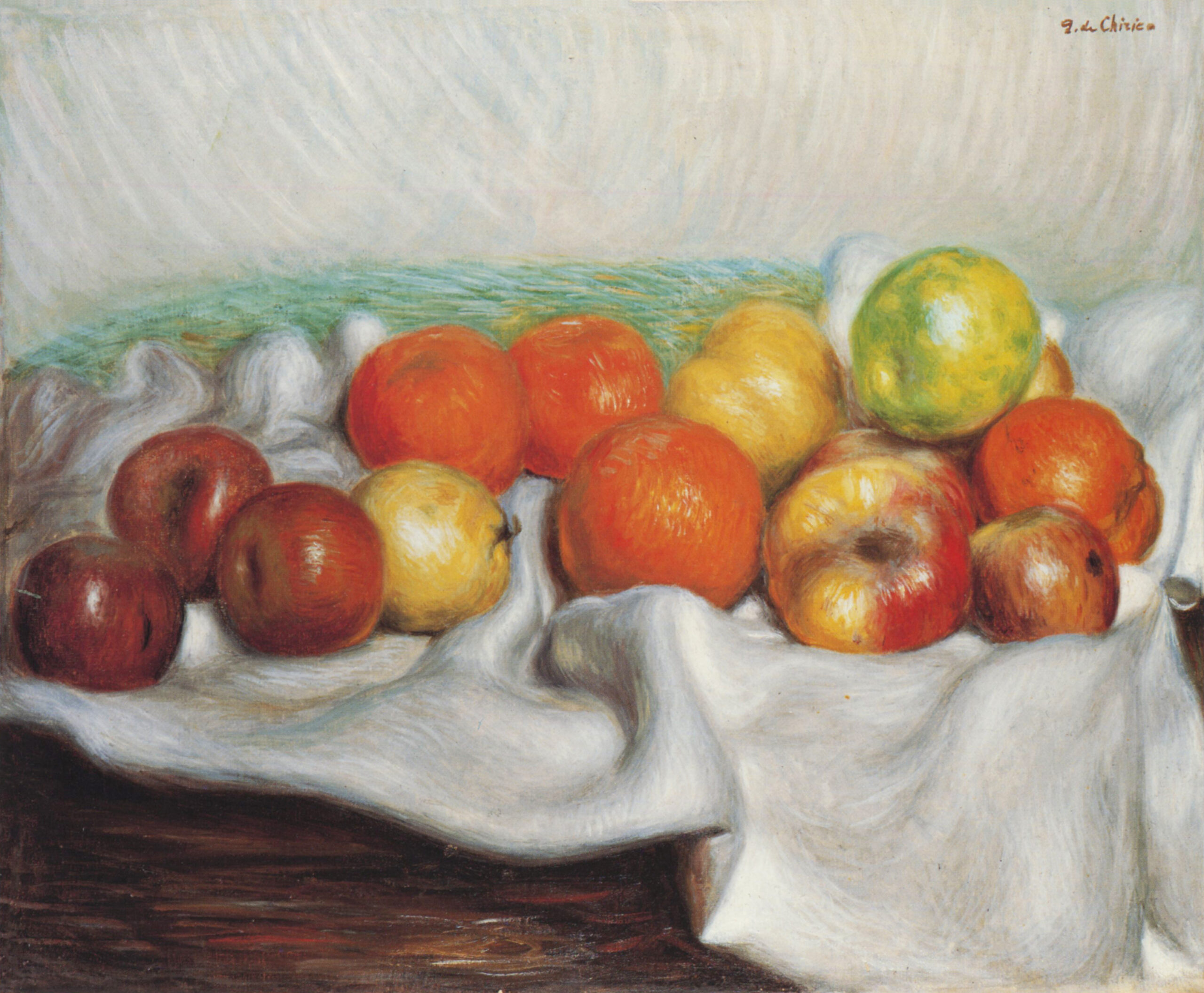 Giorgio de Chirico Natura morta di frutta su un drappo, 1930 c. olio su tela 60 x 74,3 cm