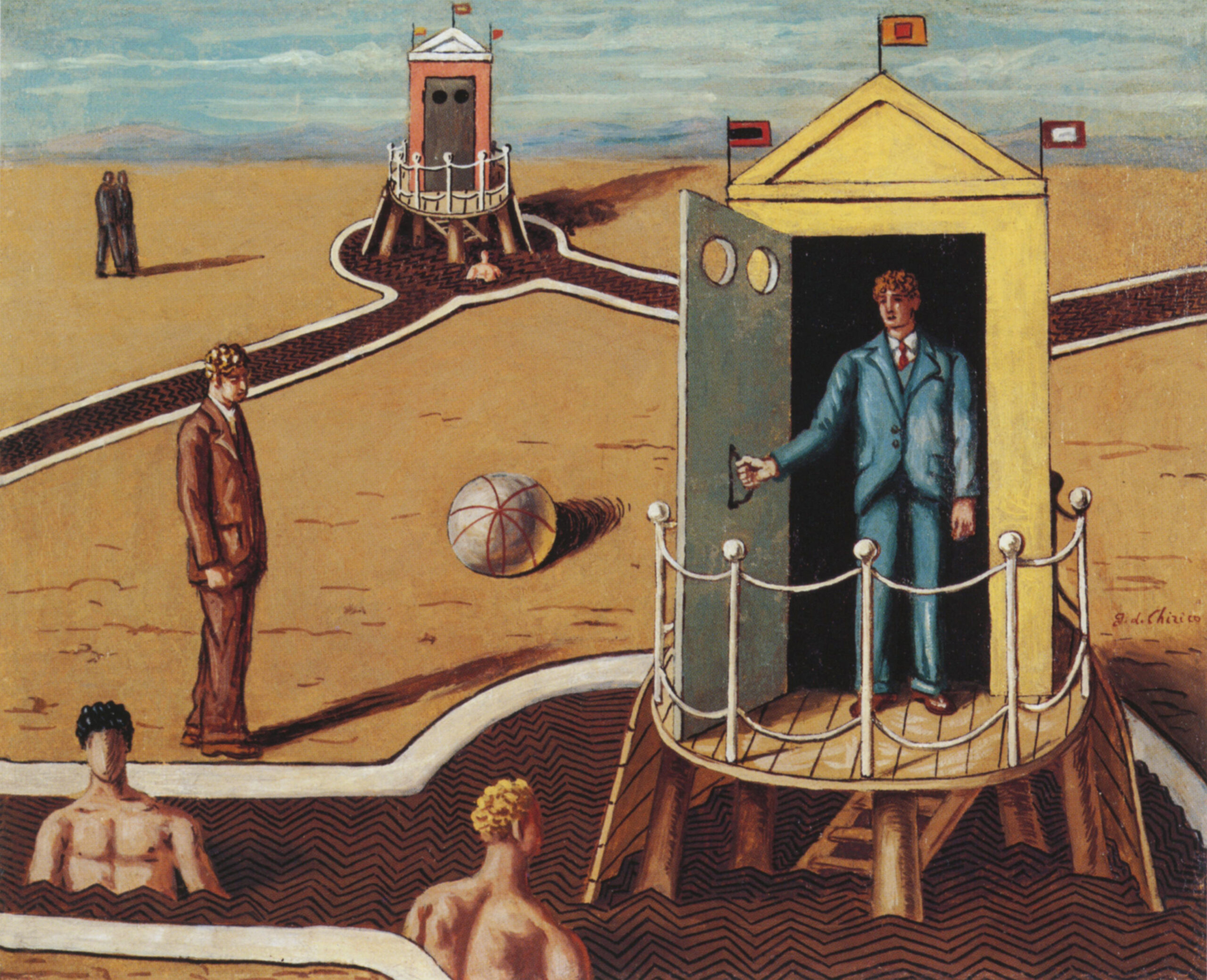 Giorgio de Chirico Visita ai bagni misteriosi I, 1935 c. olio su tela 38 x 46 cm