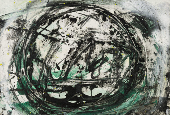 Emilio Vedova Oltre ’86 - 2, 1986 tecnica mista su carta 32,6 x 48,2 cm