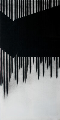 Nunzio Di Stefano - Senza titolo, 2008 carbone su carta giapponese  188 x 96 cm