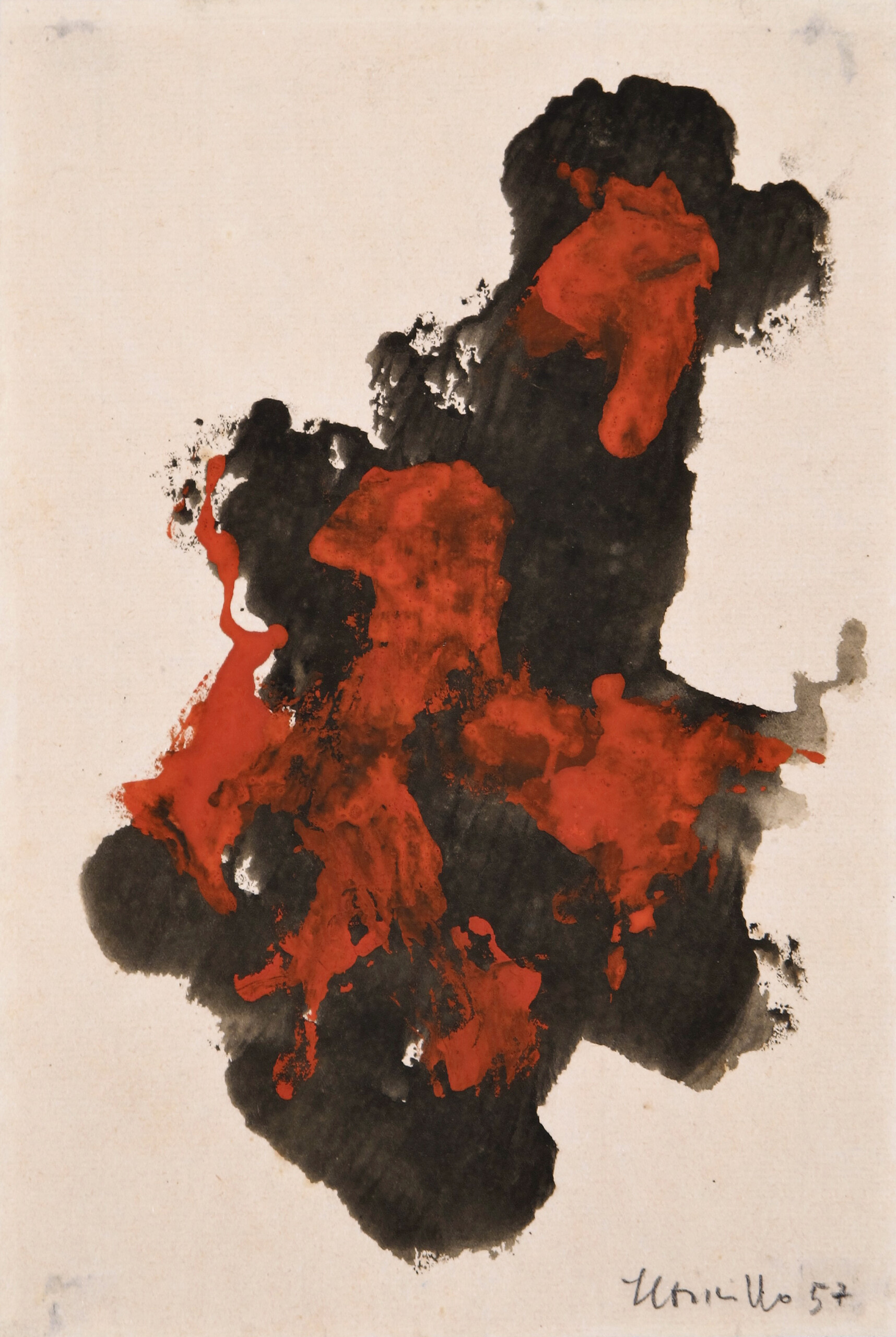 Leoncillo Leonardi Senza titolo, 1957 tecnica mista su carta