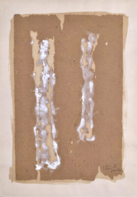 Leoncillo Leonardi Senza titolo, 1962 tecnica mista su cartoncino applicato su carta
