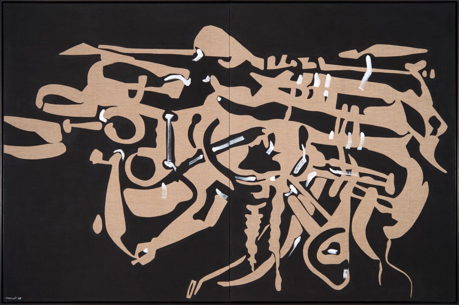 Carla Accardi Capriccio spagnolo 7, 1982 dittico vinilico su tela due elementi, 192 x 138 cm cad.