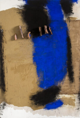 Marco Gastini - Paesaggio d’Arnas, 2013 tecnica mista e terracotta su carta 154,2 x 103 x 15,5 cm